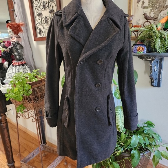 Ambiance Apparel Dark Grey Wool Blend Jacket - Picture 1 of 5